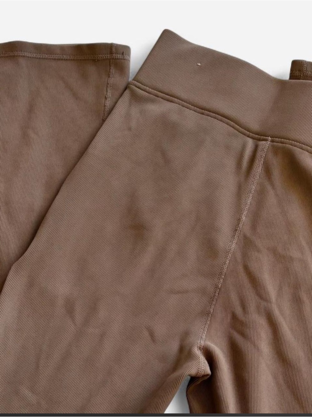 Vital Life Activewear Brown Ribbed High-Rise Flared Lounge Pants Medium - Picture 3 of 5